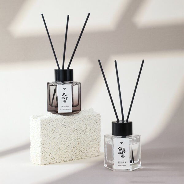 Hreecy Clear Glass Bottles Tea Home Perfume Fragrance Custom Label 50ml Reed Diffuser