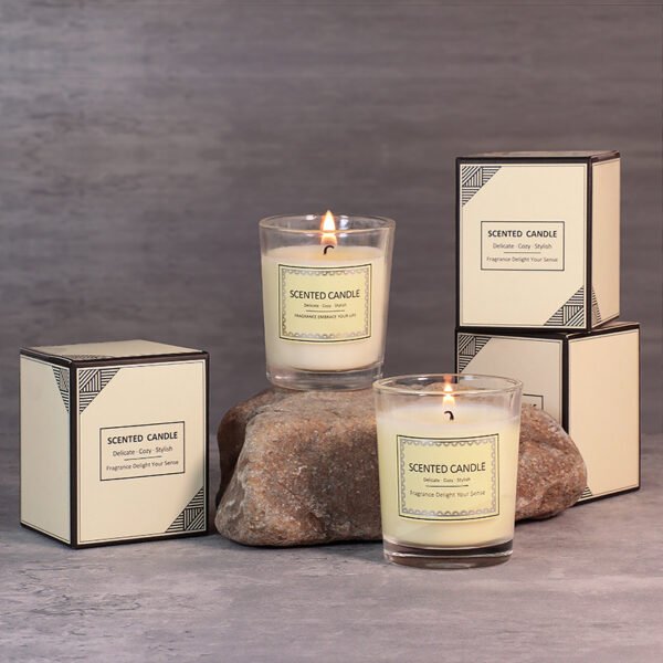 Hreecy Custom Decorative 50g Soy Wax Candle Clear Glass Scented Candle for Gifts - Image 2