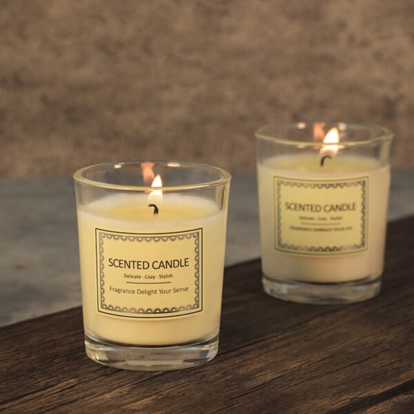 Hreecy Custom Decorative 50g Soy Wax Candle Clear Glass Scented Candle for Gifts