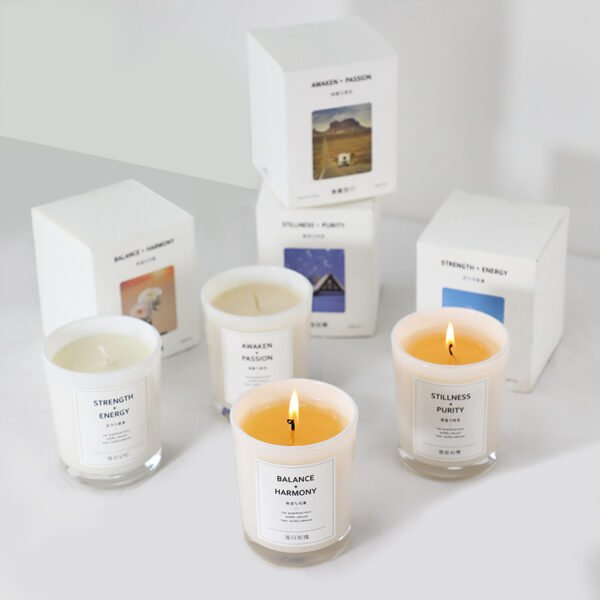 Decor Custom Luxury Soy Candle 150g White Glass Scented Candle