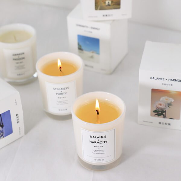 Hreecy Bright White Glass Jar Private Label Elegant Scented Candle