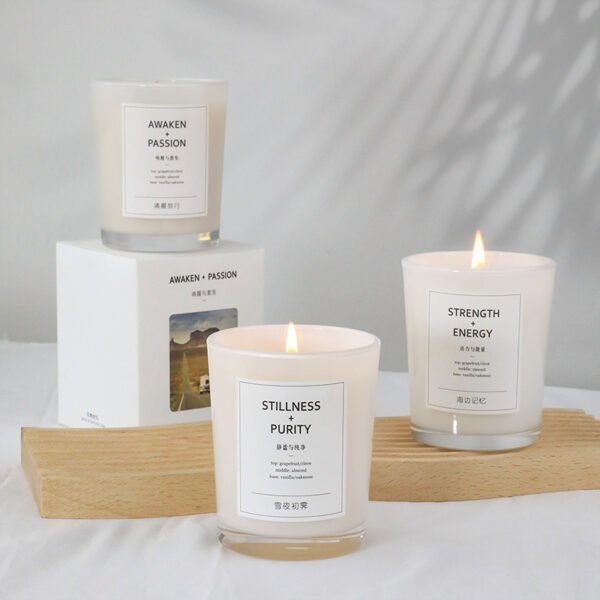 Bright White Glass Jar Private Label Elegant Scented Candle