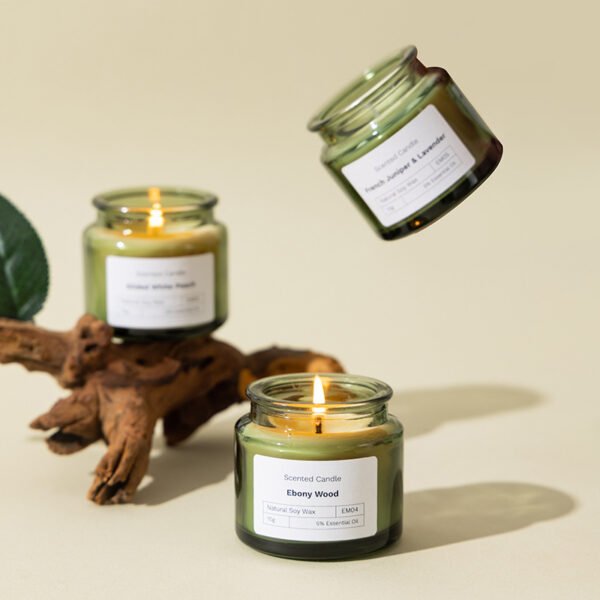 Hreecy Decor Custom Luxury Soy Candle 70g Forest Green Jar Scented Candle