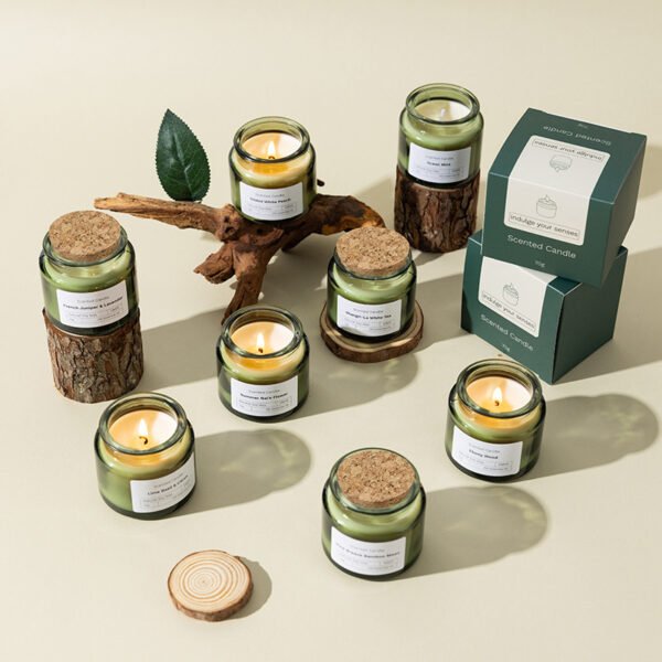 Hreecy Decor Custom Luxury Soy Candle 70g Forest Green Jar Scented Candle - Image 2