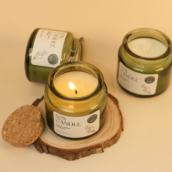 Decor Custom Luxury Soy Candle 70g Nature Green Jar Scented Candle