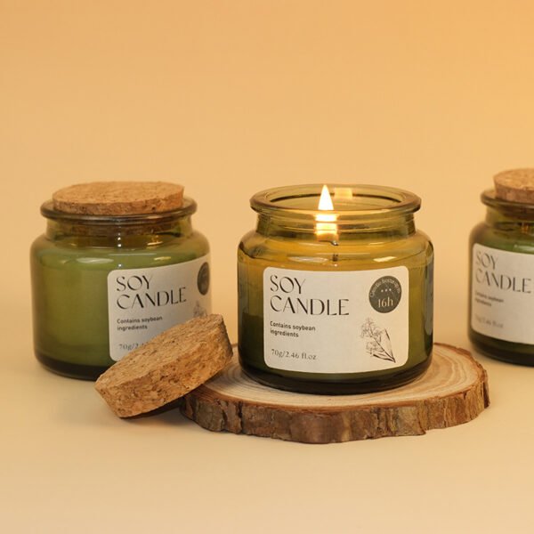 Decor Custom Luxury Soy Candle 70g Nature Green Jar Scented Candle