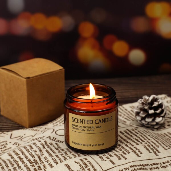 Luxury Brown Glass Jar Private Label Scented Candle