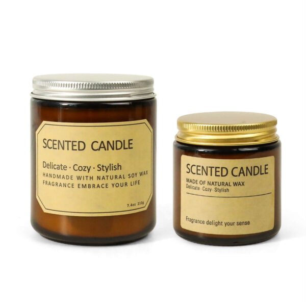 Luxury Brown Glass Jar Private Label Scented Candle
