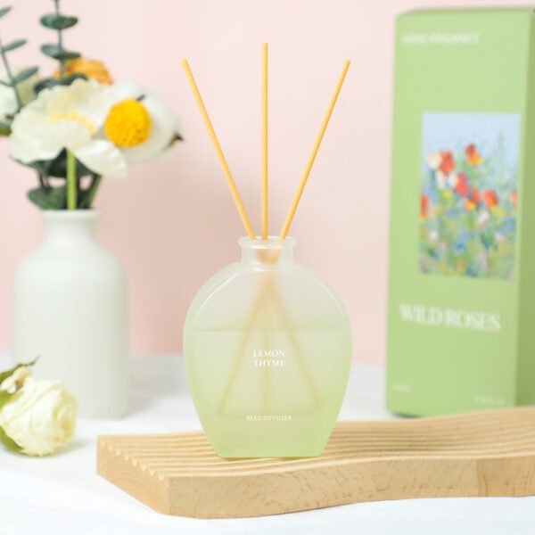 Hreecy Macaron Color Glass Bottles Home Perfume Fragrance 100ml Reed Diffuser Long Lasting - Image 3