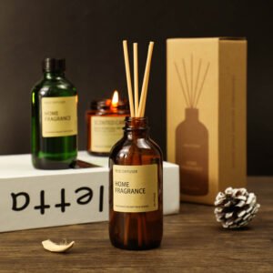 Vintage Style Brown Glass Bottles Home Perfume Fragrance 120ml Reed Diffuser Long Lasting (1)