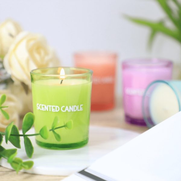 hreecy 70g Soy Wax Candle Macaron Color Glass Scented Candle