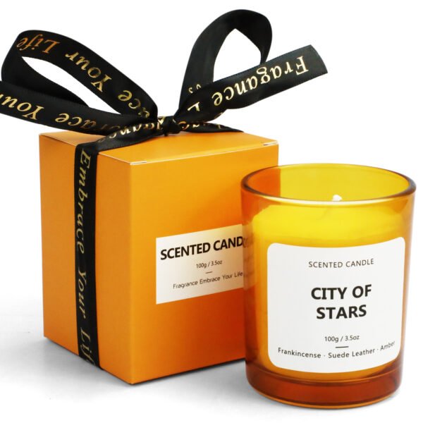 hreecy orange glass 150g scented candle