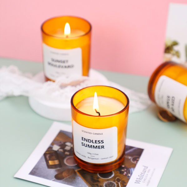 hreecy orange glass 150g scented candle
