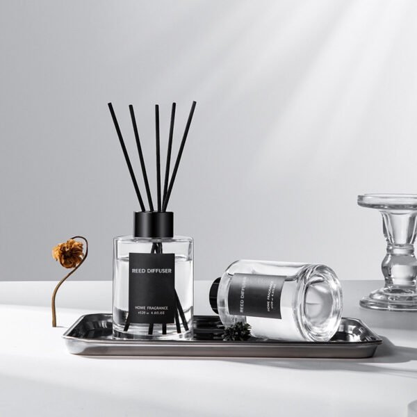 luxury Clear Glass Bottles Home Perfume Fragrance 120ml Reed Diffuser Long Lasting