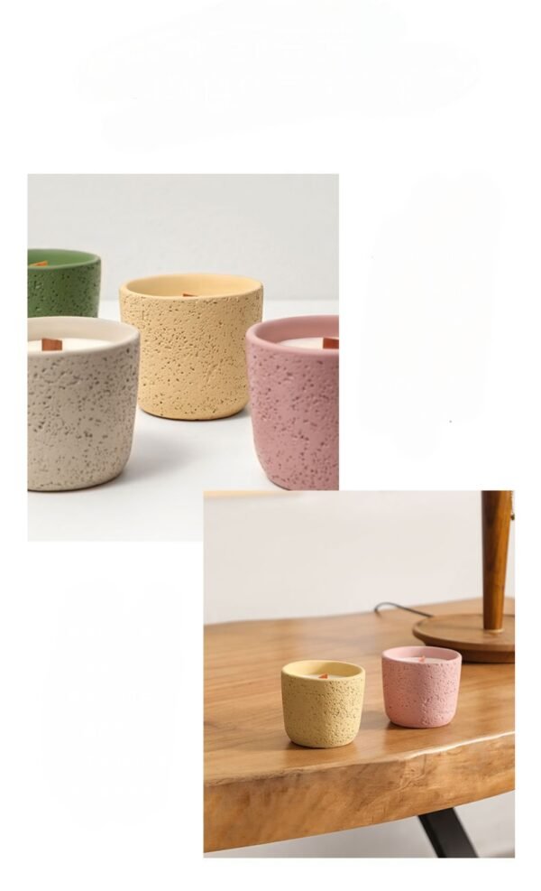 Hreecy Large Premium Cement Concrete Jar Elegant Scented Candle