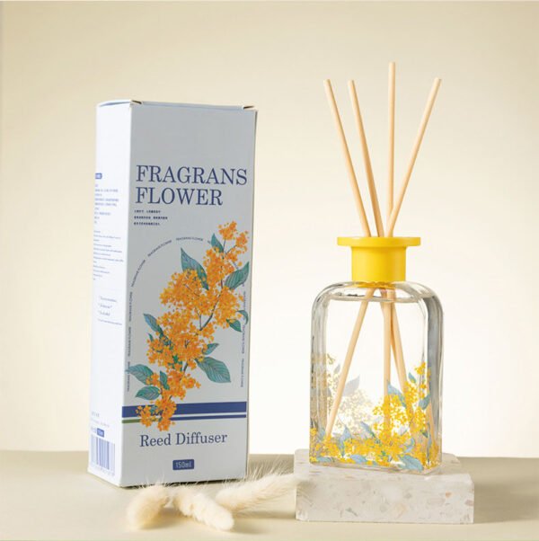 Hreecy Flower Glass Flower Home Perfume Fragrance Custom Label 150ml Reed Diffuser