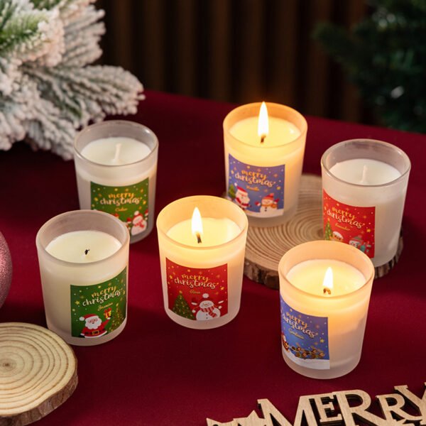Hreecy Decorative Christmas 50g Colorful Wax Candle Scented Candle 6 Pack Gifts Set - Image 2
