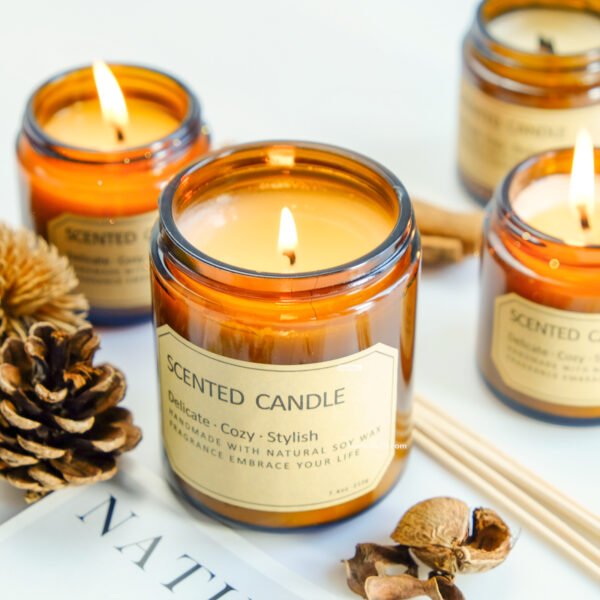 hreecy brown jar scented candle (1)