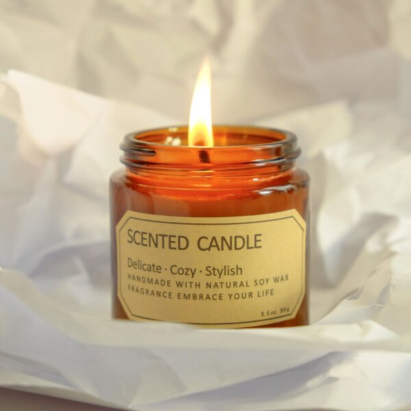 hreecy brown jar scented candle (1)