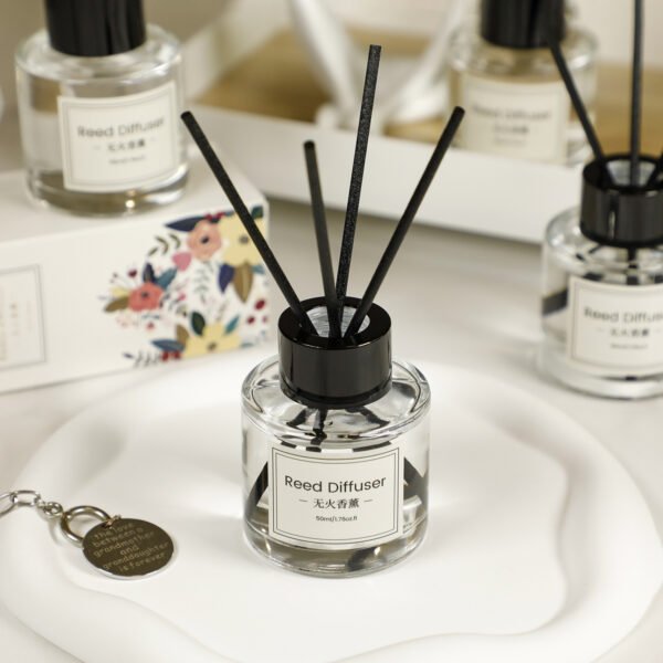 Hreecy Clear Glass Bottles Flower Home Perfume Fragrance Custom Label 50ml Reed Diffuser - Image 2