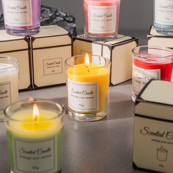hreecy clear glass colorful wax scented candle (4)