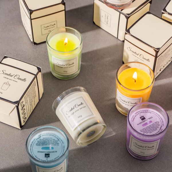 Hreecy Decorative 50g Colorful Wax Candle Clear Glass Scented Candle for Gifts - Image 3
