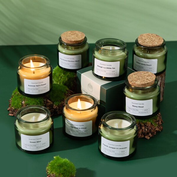 Hreecy Decor Custom Luxury Soy Candle 70g Forest Green Jar Scented Candle - Image 3