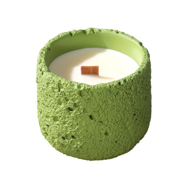 Hreecy Large Premium Cement Concrete Jar Luxury Wood Wick Scented Candle - Image 4