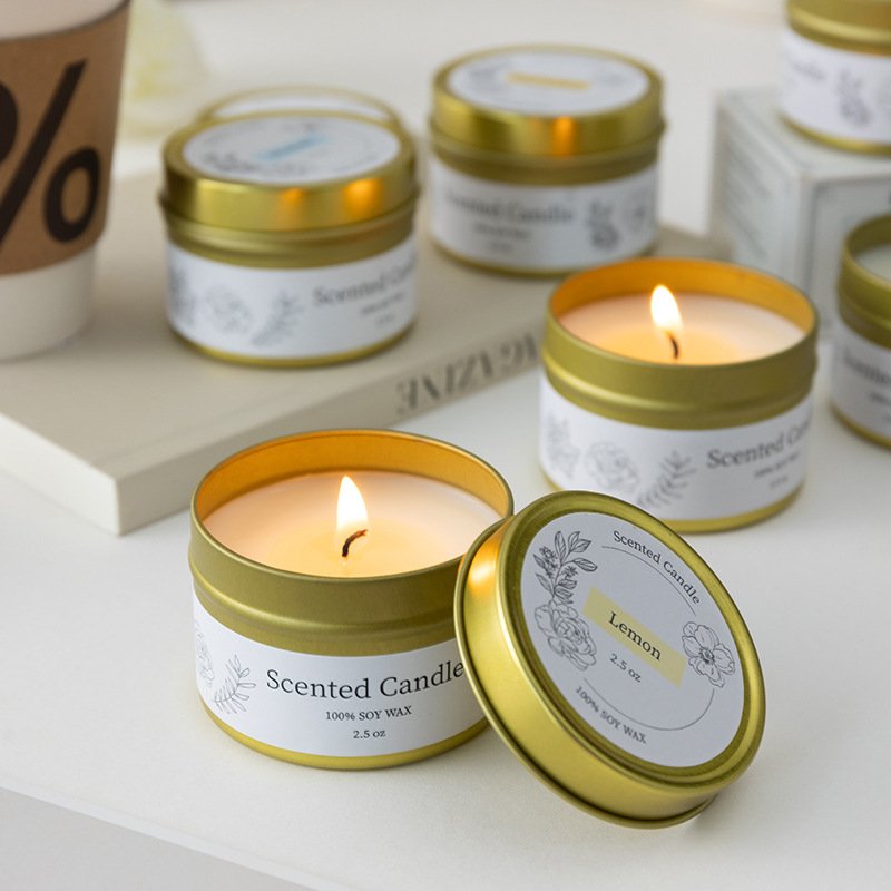 gold tin soy wax candle 70g (2)